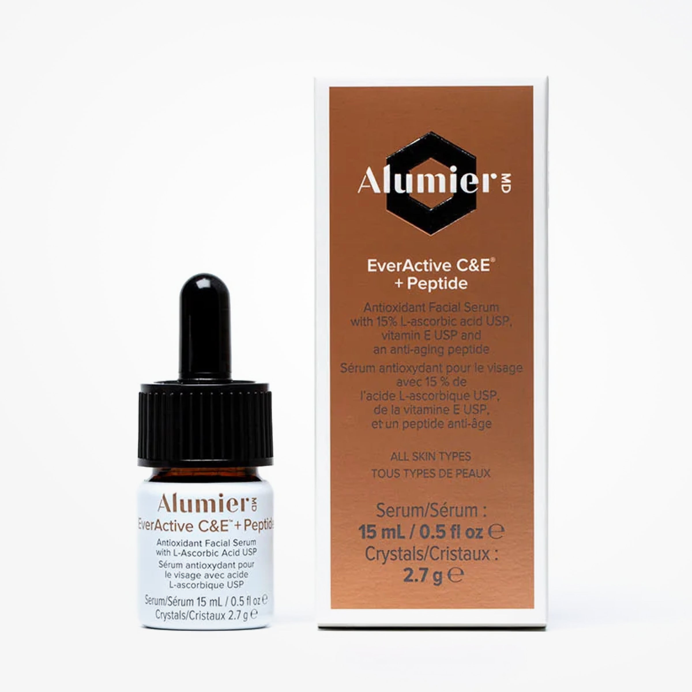 Medical-grade vitamin C serums compared: AlumierMD EverActive C&E and Vivier C E Peptides