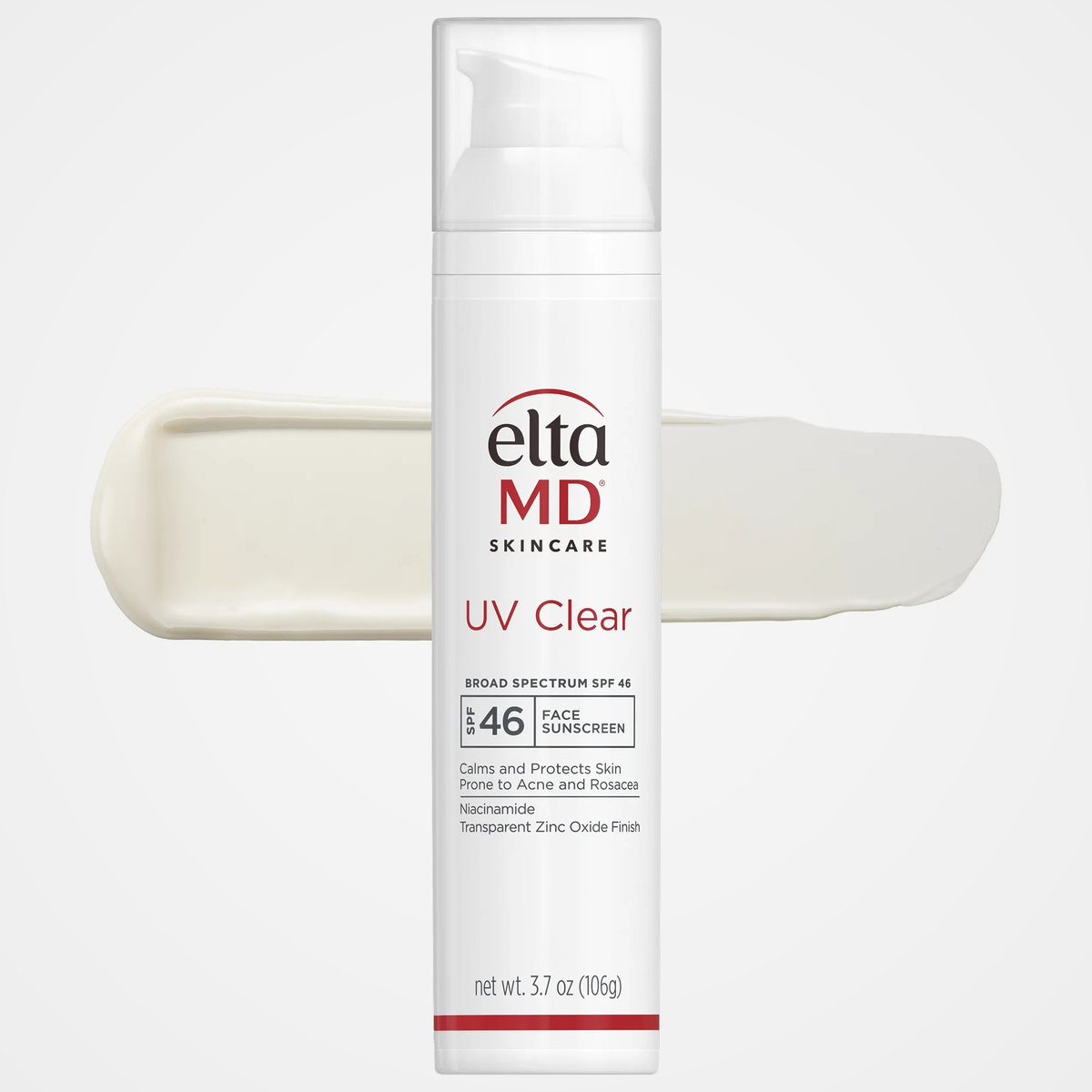 EltaMD UV Clear Broad-Spectrum SPF 46 (3.7 oz) with texture swatch