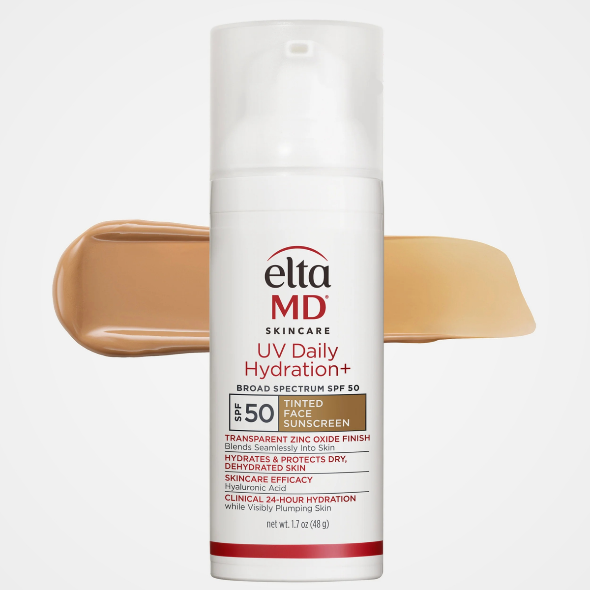 EltaMD UV Daily Hydration+ Tinted SPF 50 (1.7 oz) with tint swatch