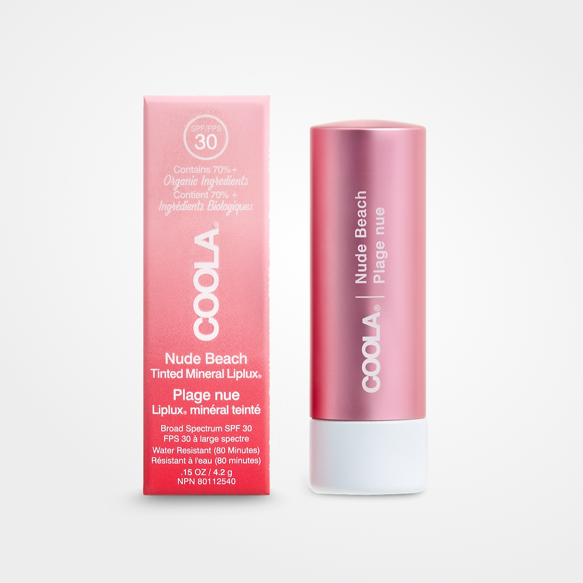 COOLA Mineral Liplux® Organic Tinted Lip Balm Sunscreen SPF 30 Nude Beach