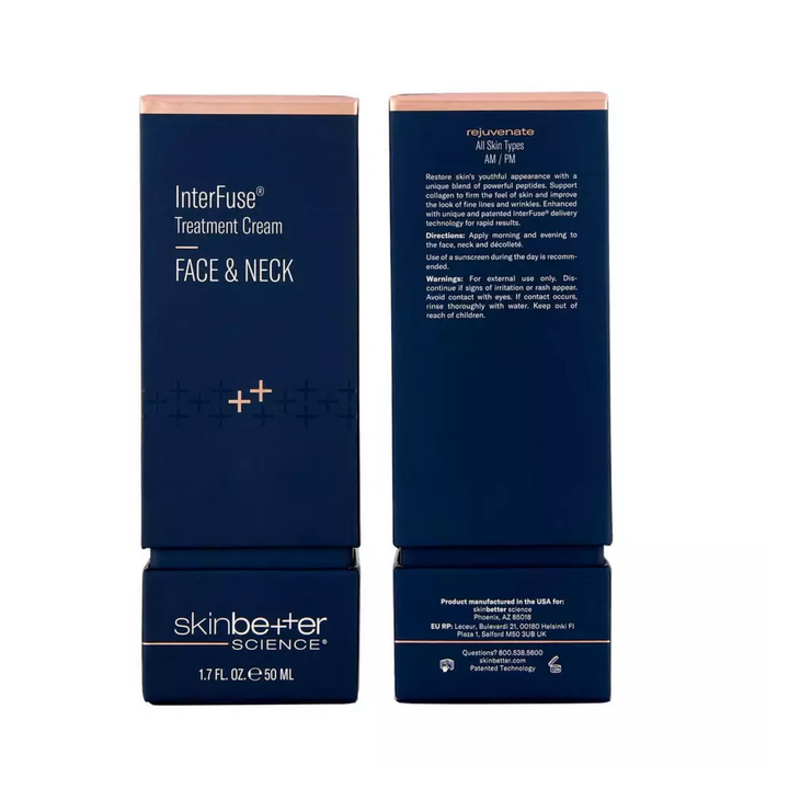 InterFuse® Treatment Cream FACE & NECK by skinbetter science, packaging | SkinCrew, Preferred Authorized skinbetter science US Retailer