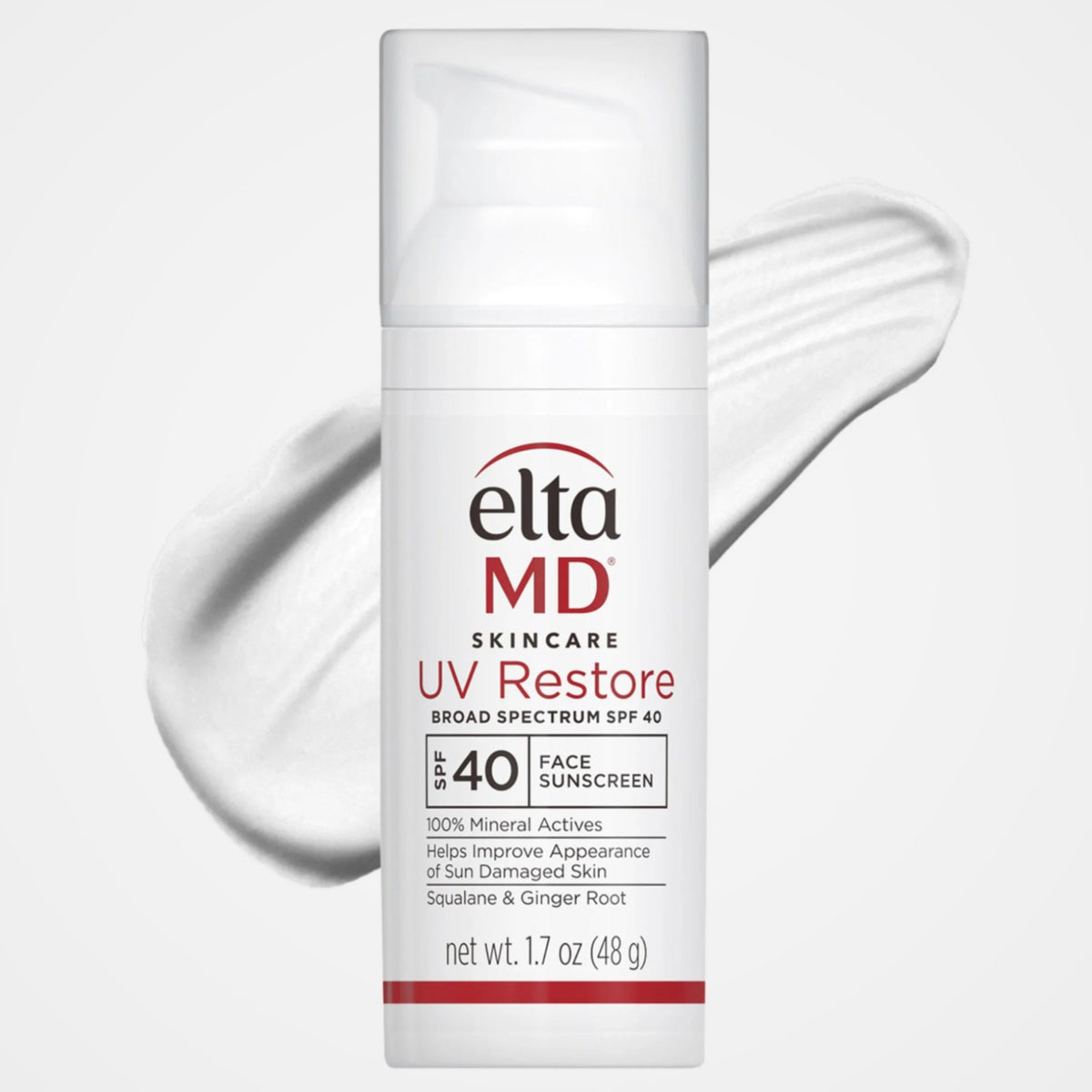 EltaMD UV Restore Broad-Spectrum SPF 40 (1.7 oz) with texture swatch