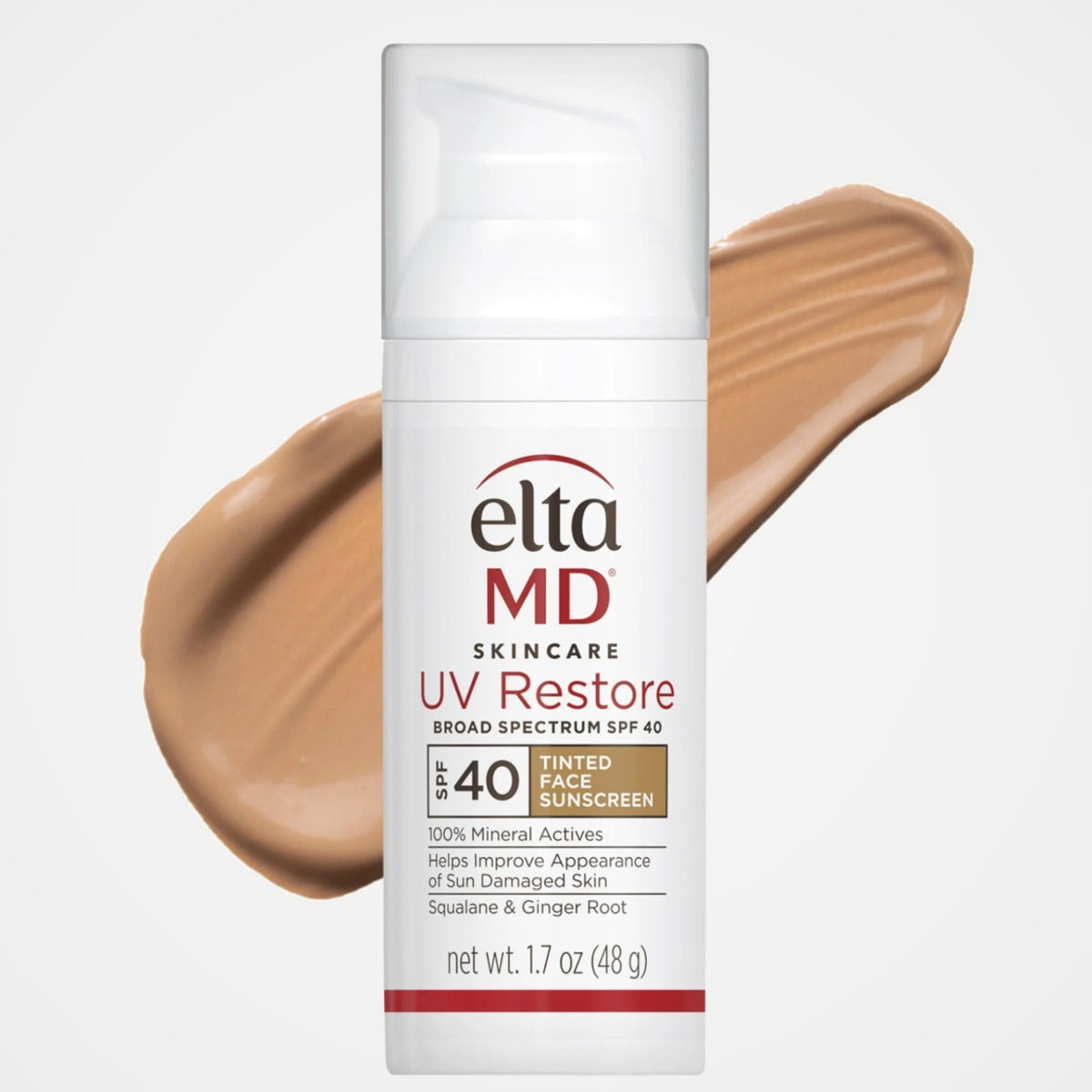 EltaMD UV Restore Tinted Broad-Spectrum SPF 40 (1.7 oz) with tint swatch