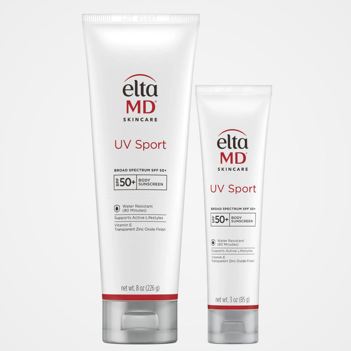 EltaMD UV Sport Broad-Spectrum SPF 50 in 3 oz and 8 oz sizes