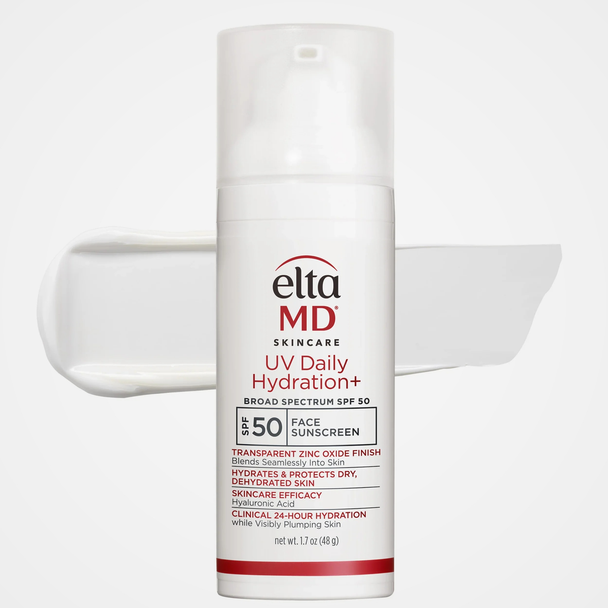 EltaMD UV Daily Hydration+ SPF 50 (1.7 oz) with texture swatch