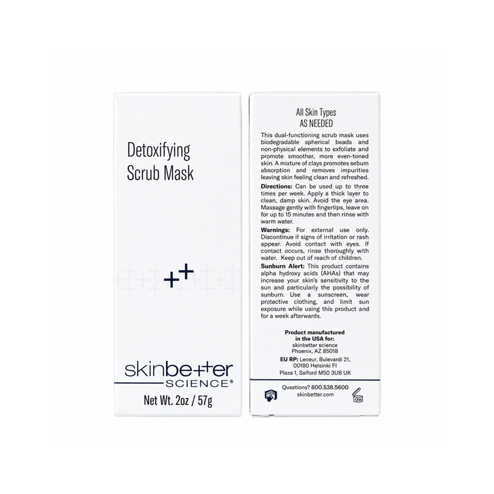 Detoxifying Scrub Mask by skinbetter science, packaging | SkinCrew, Preferred Authorized skinbetter science US Retailer