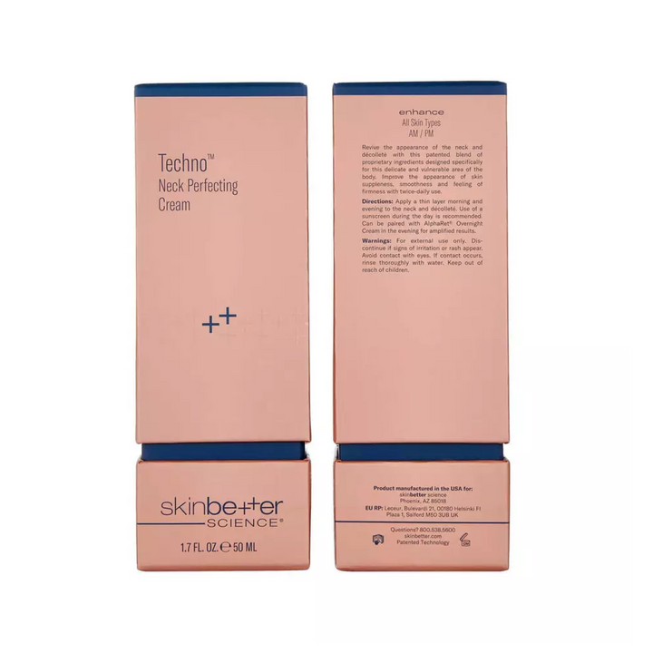 Techno Neck Perfecting Cream by skinbetter science, packaging | SkinCrew, Preferred Authorized skinbetter science US Retailer